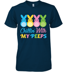 Chillin With My Cute Peeps Easter Bunny Funny Eggs Men Short Sleeve T-Shirt Apparel - parenttees