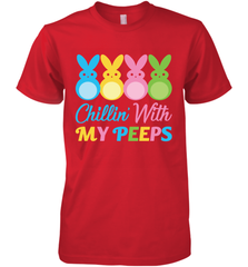 Chillin With My Cute Peeps Easter Bunny Funny Eggs Men Short Sleeve T-Shirt Apparel - parenttees