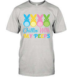 Chillin With My Cute Peeps Easter Bunny Funny Eggs Men Cotton T-Shirt