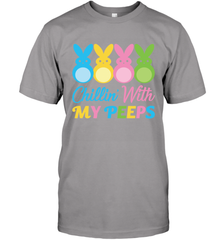 Chillin With My Cute Peeps Easter Bunny Funny Eggs Men Cotton T-Shirt Apparel - parenttees