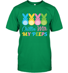 Chillin With My Cute Peeps Easter Bunny Funny Eggs Men Cotton T-Shirt Apparel - parenttees