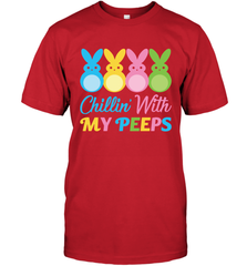 Chillin With My Cute Peeps Easter Bunny Funny Eggs Men Cotton T-Shirt Apparel - parenttees