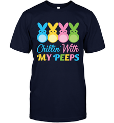 Chillin With My Cute Peeps Easter Bunny Funny Eggs Men Cotton T-Shirt Apparel - parenttees