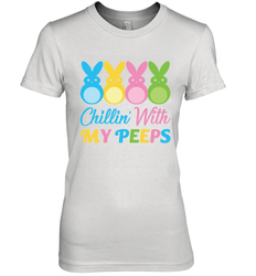Chillin With My Cute Peeps Easter Bunny Funny Eggs Women Cotton T-Shirt
