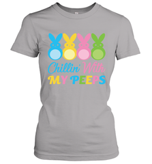 Chillin With My Cute Peeps Easter Bunny Funny Eggs Women Short Sleeve T-Shirt Apparel - parenttees